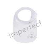 IMPERFECT  Blank Infant Baby Bib- Plain 10 Pack